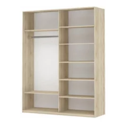 Шкаф-купе со стеклом Прайм 1200 Зеркало/Белое стекло Белый снег