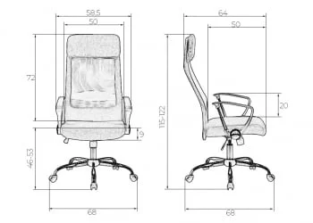 Офисное кресло для персонала DOBRIN PIERCE Черный