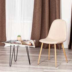 Стул BREEZE (mod. 4724) металл/ткань, 44х48х87см, бежевый/натуральное дерево