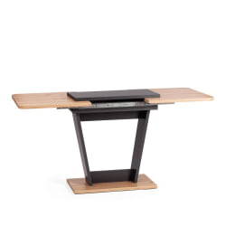 Обеденный стол FOX раздвижной ЛДСП, 68.6x110-145x75 см, Дуб артисан/Графит