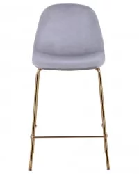 Стул полубарный Валенсия велюр Серый золотые ножки