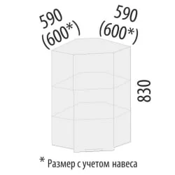 Шкаф кухонный угловой лев/прав Дакота 103.20
