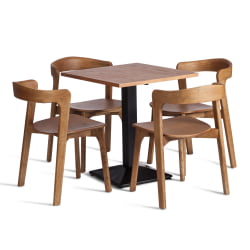 Стол RAGNAROK дерево вяз/железная опора, 70х70х76 см, груша №3/черная опора