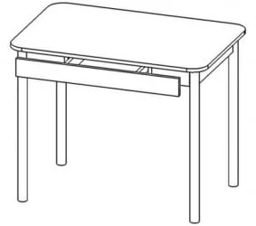 Большой обеденный стол Фиеста 2 с ящиком Дуб