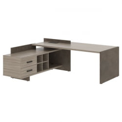 Стол руководителя правый WOOD&STONE СФ-531202 Дрифтвуд Бетон Чикаго темный