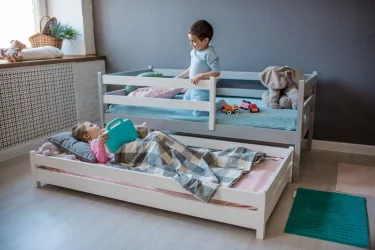 Детская кровать для девочки RooRoom VK-66с Серая