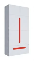 Детский шкаф для одежды Палермо Юниор 07 Белый глянец Ясень шимо светлый Красный