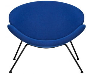 Кресло дизайнерское DOBRIN EMILY (синяя ткань AF6, черное основание) 2 шт