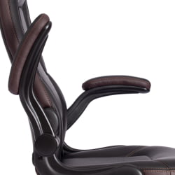 Кресло офисное BAZUKA кож/зам, черный/черный перфорированный/коричневый, 36-6/36-6/06/36-36