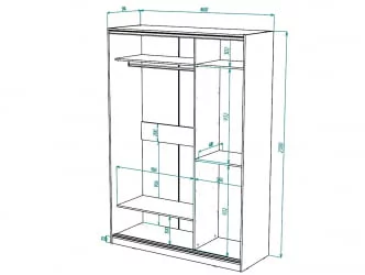 Шкаф-купе 2-х дверный Виктория 1600х584х2300, Белый 16ДЗЗЗДЗЗЗ-Б 310-294