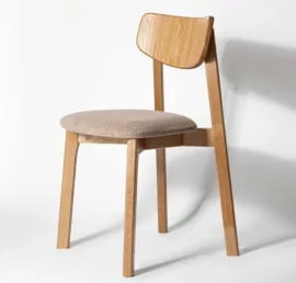 Стул с мягким сиденьем Вега Sand жаккард Эмаль белая