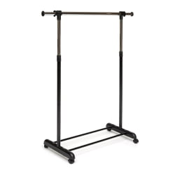 Вешалка на колёсиках NY-3294 металл, 84-125*43*102-167см, хром/черный