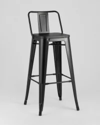 Стул барный Tolix Wood 75.5  со спинкой Черный