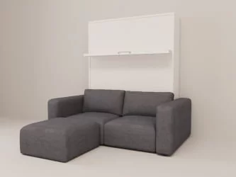 Кровать двуспальная из металла Смарт 1 с пуфом К 1400 Венге