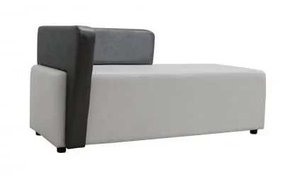 Белый диван Джокер с левым подлокотником Белый-серебро