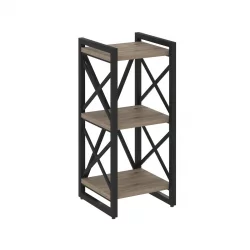 Стеллаж на регулируемых опорах - 3 полки LOFT VR.L-MST.O-3.4 Металл черный Тиквуд темный