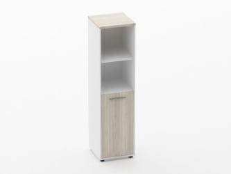 Шкаф 3 узкий 2 полки открытые, 2 полки закрытые Deka 10.16.11Пр Дуб Сантана светлый/Белый