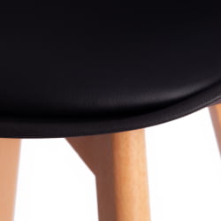 Стул барный TULIP BAR (mod. C1014H-1) пластик/дерево, 42 х 47,5 х 104 см, Black (Черный) 3010/ натуральный