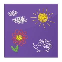 Доска магнитно-маркерная стеклянная BRAUBERG 45х45 см Фиолетовая