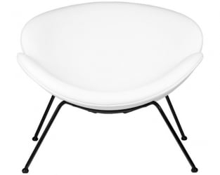 Кресло дизайнерское DOBRIN EMILY (белый винил YP17, черное основание) 2 шт