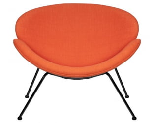 Кресло дизайнерское DOBRIN EMILY (оранжевая ткань AF, черное основания) 2 шт