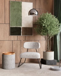 Пуф-столик с ящиком Хюгге S букле серый