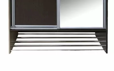 Двустворчатый гардеробный шкаф Ольга 10.1 Ясень шимо светлый Венге