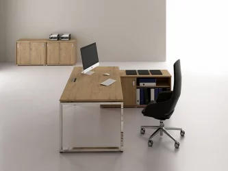 Стол с тумбой под системный блок ГЛОСС ЛИНЕ НССБ-О.996 Теаквоод / GLOSS LINE Teakwood