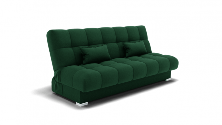 Зеленый диван Фиеста-1 (ЗР) Тип: Прямой; Материал фасада: Металл/Велюр; Цвет: Зеленый