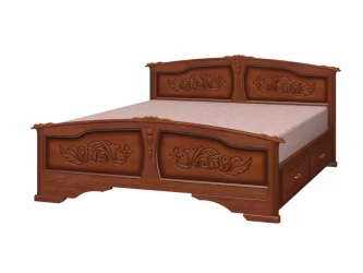 Кровать Елена 200х140 с выкатными ящиками Орех