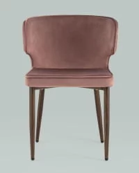 Стул Матео ножки под дерево велюр Пыльно-розовый