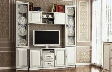 Шкаф комбинированный Габриэлла 06.87 Вудлайн кремовый Аруша венге