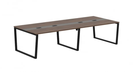 Стол переговорный EDIS EVCT 3114 Дуб Денвер темный Мокко Черный