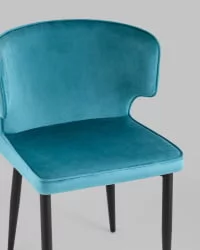 Стул Матео черные ножки велюр Темно-бирюзовый