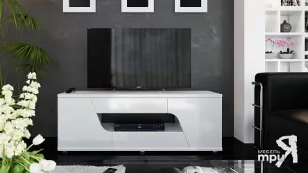 ТВ тумба тип 5 Diamond Белый глянец