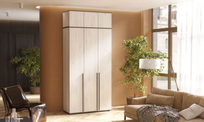 Шкаф Норд 3-х ств. + антресоль Крафт белый