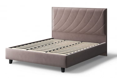 Кровать СОФИЯ 2000*1200мм (на опорах), велюр Бренди лайт 05 (кофе), (б/основания, б/матраса)