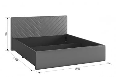 Двуспальная кровать я ящиком Сандра 2 с подъем. механизмом ZP.KM1.6-12.2 топаз (велюр)