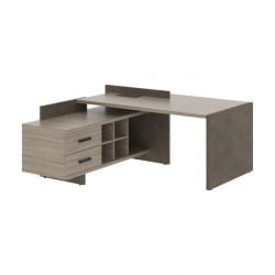 Стол руководителя правый WOOD&STONE СФ-531222 Дрифтвуд Бетон Чикаго темный