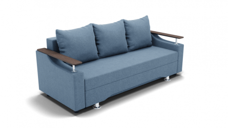 Диван с ящиком для белья Манго (ЗР) Цвет фасада: Голубой; Тип: Прямой; Материал фасада: Металл/Велюр