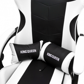 Геймерское кресло 1209-1 KINGQUEEN, цвет черный/белый, 1209-1-black-white-mass