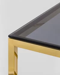 Журнальный столик БРУКЛИН 55x55 Золото стекло smoke