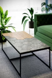 Придиванный столик Китч Дуб американский/серый бетон