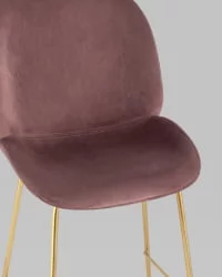 Стул полубарный Beetle со спинкой gold Темно-розовый