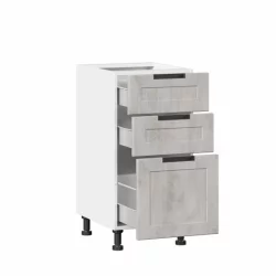 Тумба кухонная 400 с 3 ящиками (4) Джамис ЛД 296.110.000.007 Белый Белый камень