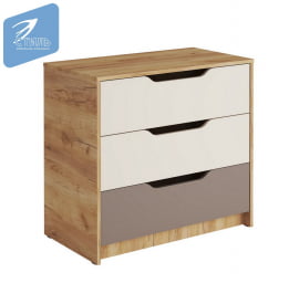 Комод RICH КМ-001 Миндаль/Глиняный серый/дуб крафт золотой