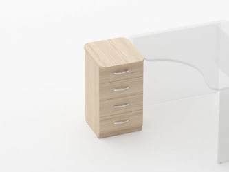 Тумба приставная на 4 ящика Glassy 3.10.11 Орех