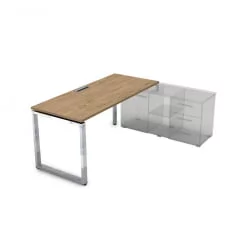 Стол рабочий, прямолинейный три опоры, правый GLOSS LINE НСТП-О.979 Teakwood