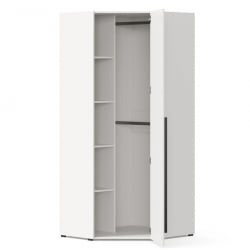 Угловой гардеробный шкаф Мотокросс ЛД 535.030.000 Серый шелк с фотопечатью