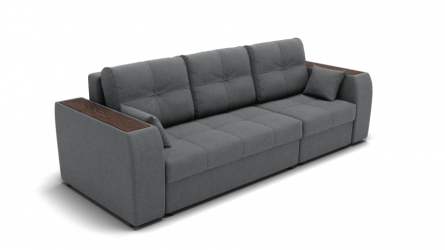 Диван Сенатор-2 ППУ угол левый/правый (ЗР) Цвет фасада: Светло серый; Тип: Левый/правый; Материал фасада: Металл/Велюр